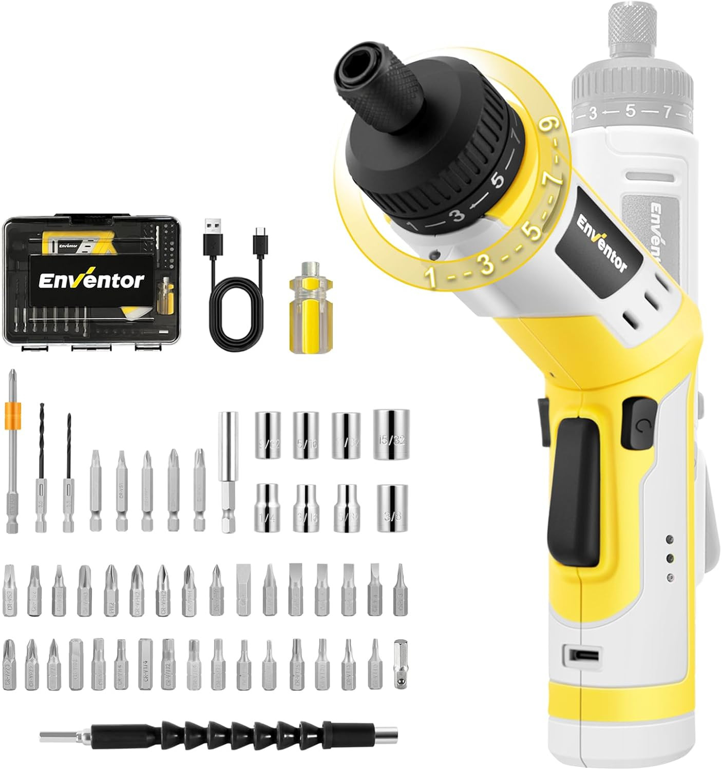 Cacciavite Elettrico Portatile 4V con 52 Punte - Ideale Montaggio Mobili