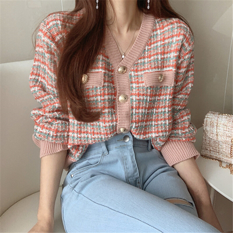 Long Sleeve Women's Knit Cardigan Outwear Sweater Loose Fit Korean Fashion  Coat | eBay
