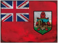 Blechschild 30x40 Bermuda Flagge L&auml;nder National Fahne Nordamerika Retro Wand De
