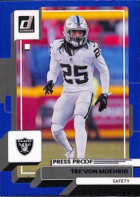 2022 Panini Absolute Blue Press Proof Tre'von Moehrig Las Vegas Raiders