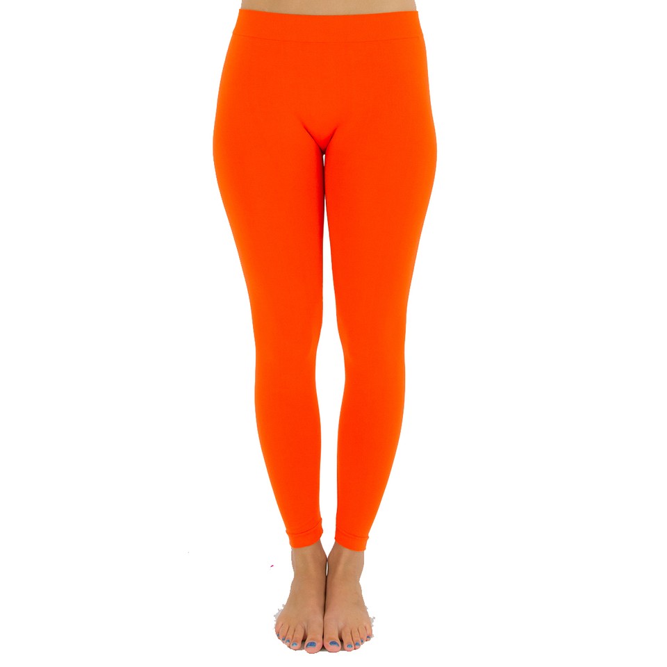Women's Solid Color Leggings - Full Length Footless Stretch Pants For Yoga & Fitness, One Size Fits S-M-L