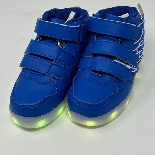 QTMS Unisex LED Light Up Flashing Colorful Winged Kids Sneakers 9.5M Blue Shoes - Picture 12 of 18