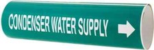 Made in USA Pipe Marker with Condenser Water Supply Legend and Arrow Graphic ...