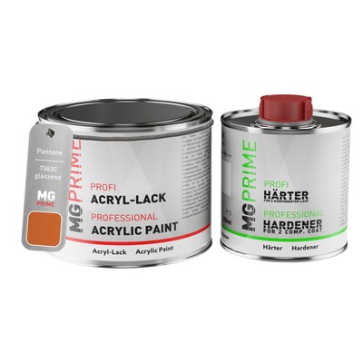 Pantone 7583C Orange Acryl Lack glänzend 0,75 Liter 750 ml Dose inkl. Härter