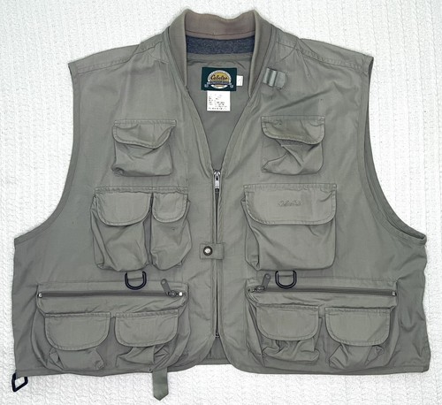 Cabela's Men's Fly Fishing Vest Khaki Size X-Large Regular 27” X 22” Read Descri
