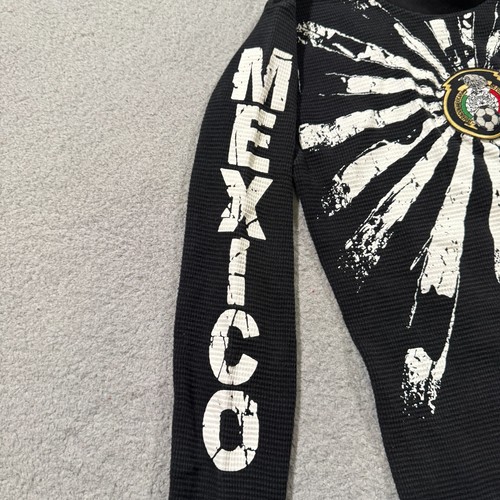 Shaka Long Sleeve Sweater Black Men's Size Medium Mens Mexico Graphic Print Top - Picture 9 of 11