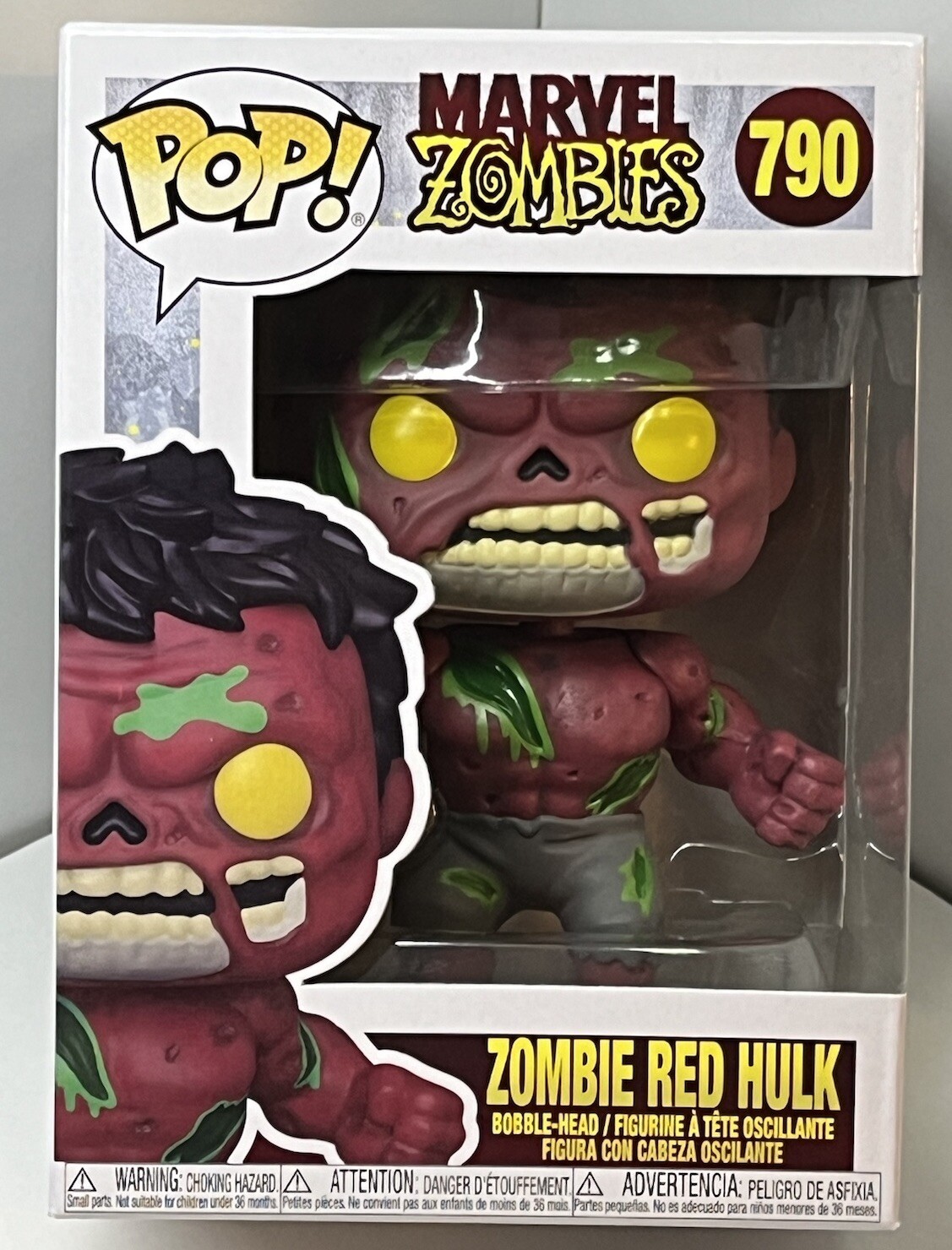 Marvel Zombies Red Hulk Zombie Funko Figure #790 Undead With Pop Protector