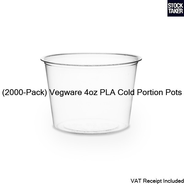 2000 Pots Vegware 4oz 118ml Cold Portion Pot Sauce Snack Clear Plastic (VAT Incl