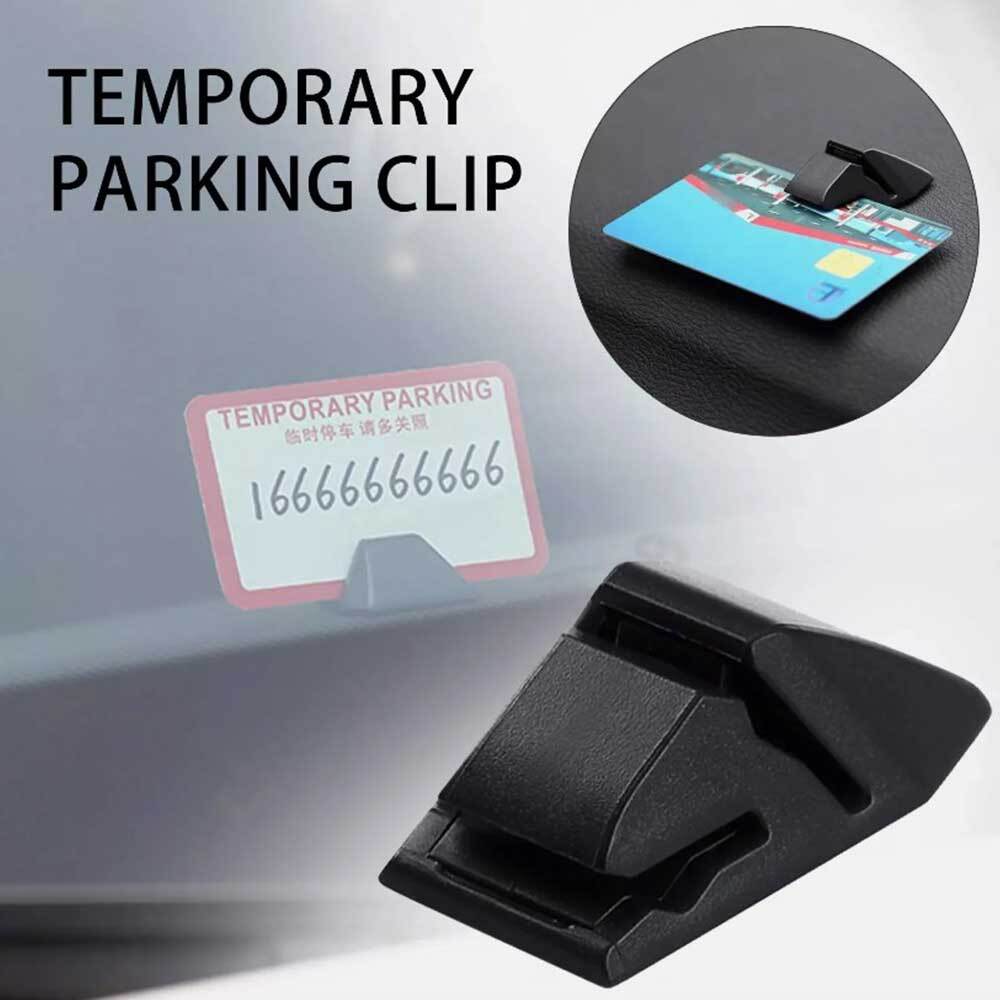 Black Car Parking Card Clamp Stand - Desktop Holder Clip Accessory