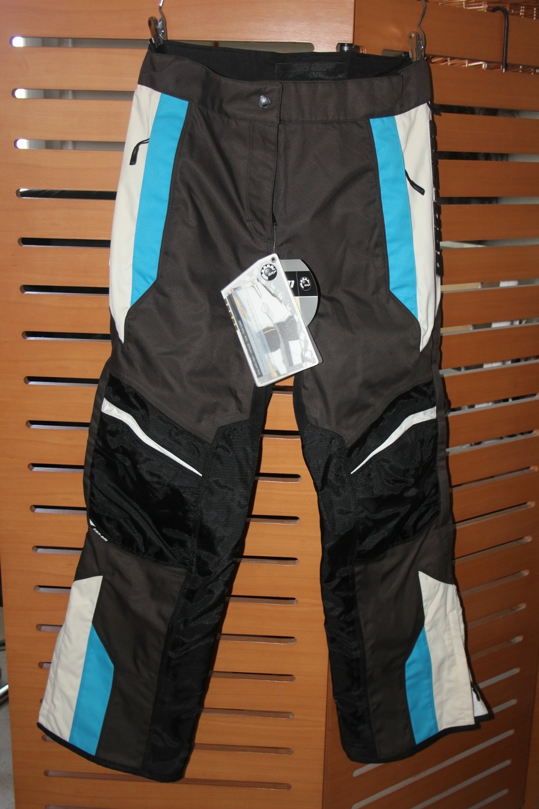 Pantalon moto quad Can-Am Team pour femme taille 38 FR coloris blanc noir et bleu