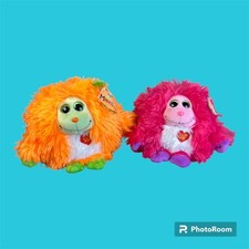TY Monstaz Used With Tags 2012 Pair Neon Orange Chester And Hot Pink Trixie