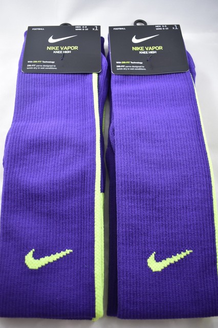 Nike Vapor Knee High Socks Purple/Neon (2pair) | eBay