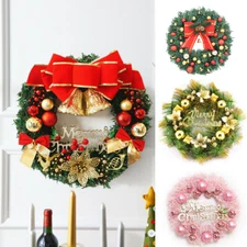 Christmas Wreath Door Hanging Decor Xmas Party Home Door Wall Garland Ornament