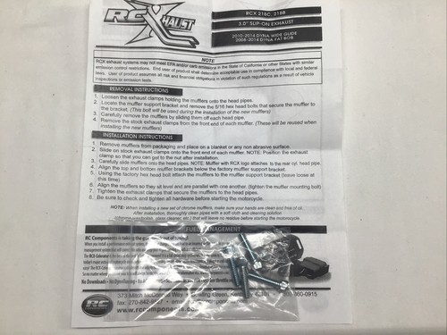 RC Components Black 3” Excalibur Eclipse Tips Slip-On Exhaust For Harley Dyna - Picture 11 of 11