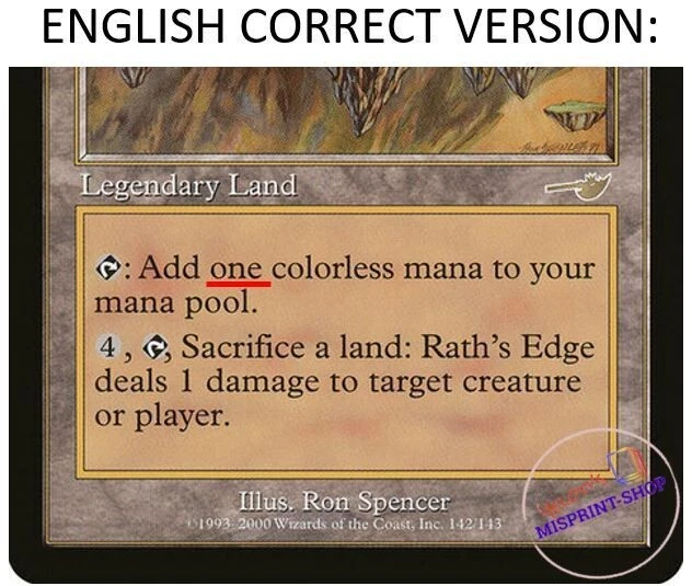 Rath's Edge German MTG MISPRINT. Gives you 2 colorless mana instead of 1 - Imagen 4 de 4