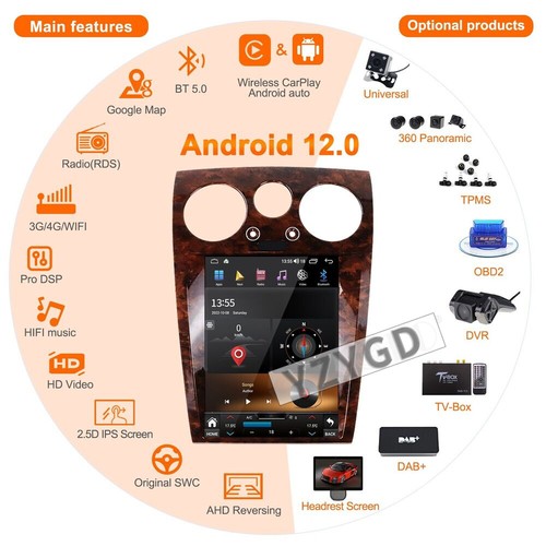 Per Bentley Continental GT 2004-2011 Autoradio Carplay Ricevitore Stereo 128GB - Foto 3 di 11
