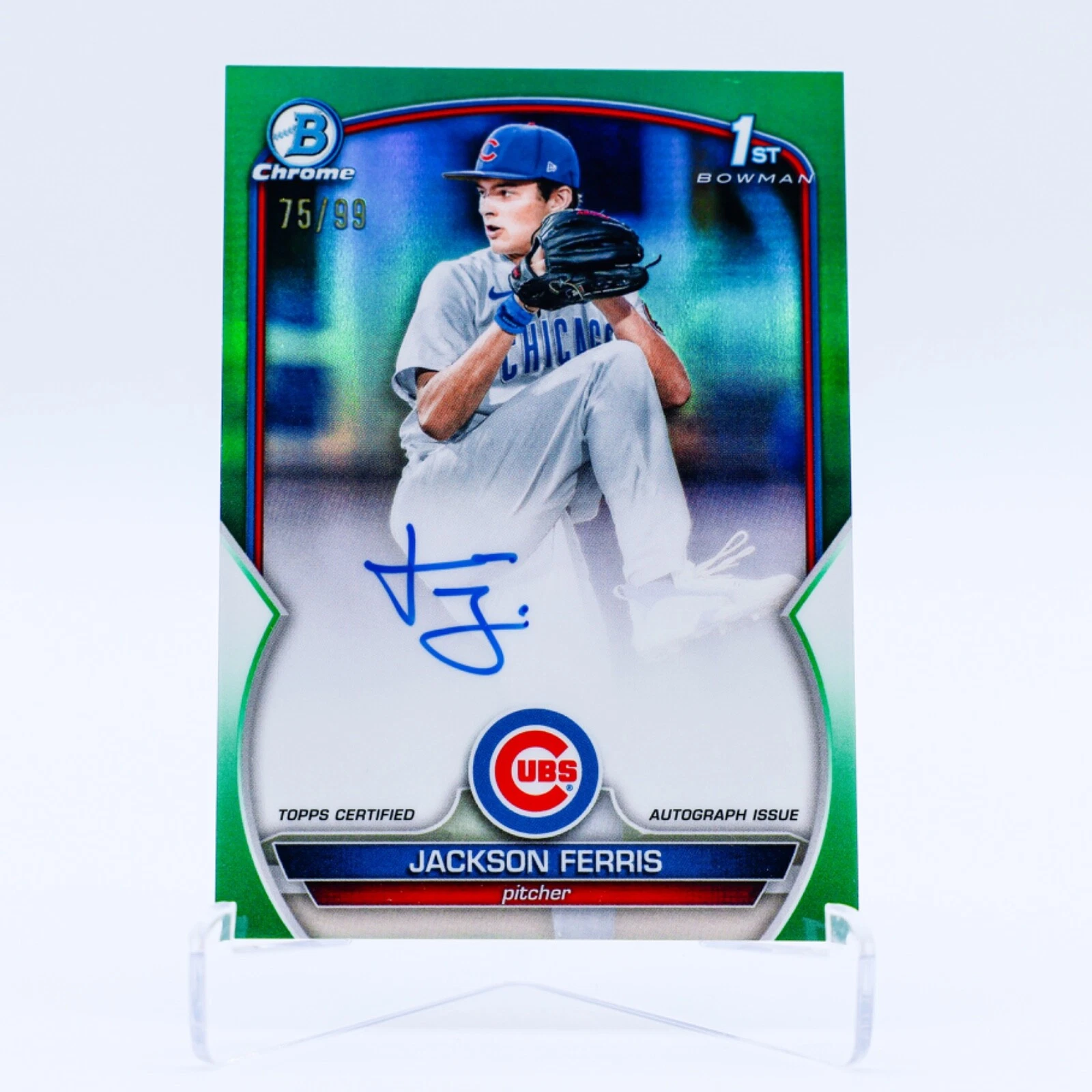 2023 1st Bowman Chrome Jackson Ferris Auto Green /99 #CPA-JF