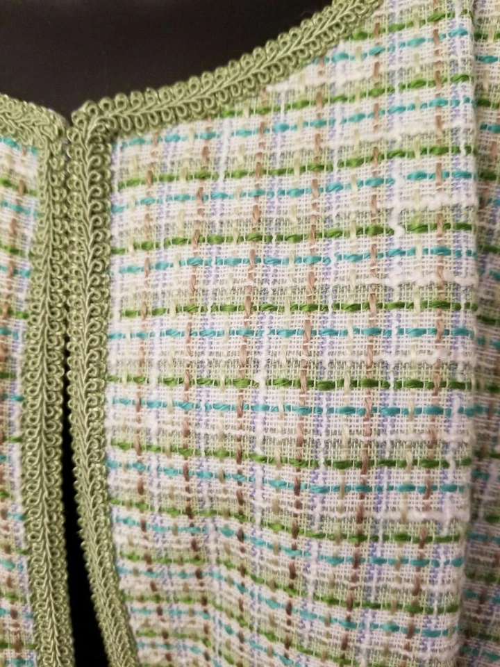 Chaqueta Blazer Abrigo Sag Harbor Mujer Talla 24W Blanco Verde A Cuadros Foto 4 de 4