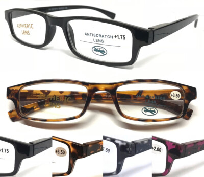 Lesebrille +1,0~+3,5 Qualität Tragbar Flat Top Gestell Federscharnier Arme L871