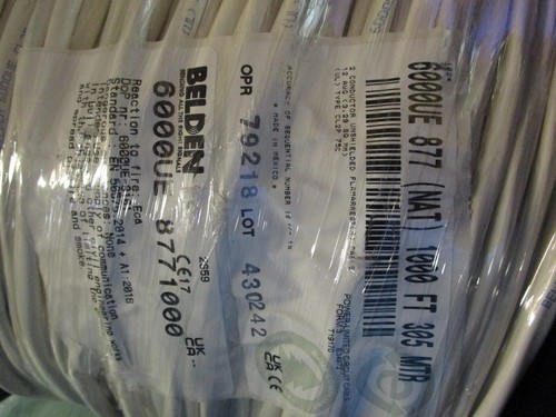 Belden 6000UE 1000 ft. Spool 12 AWG 2C Plenum-rated Speaker Cable U22 - Picture 4 of 5