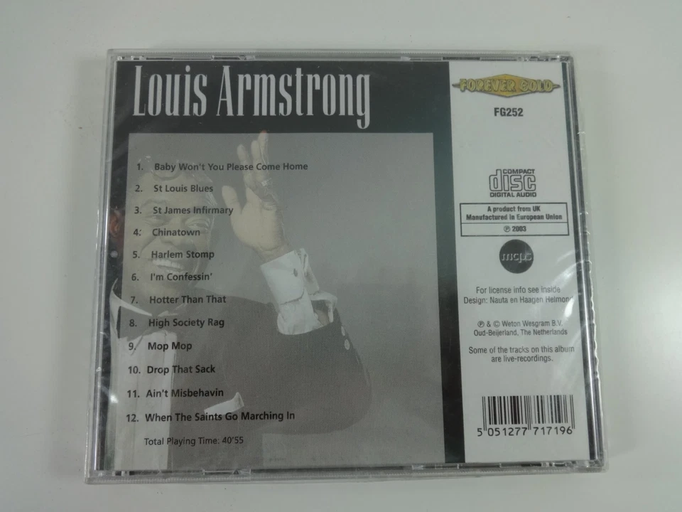 Louis Armstrong Music CD Forever Gold FG252 2003 Jazz Rare Releases Albums Songs - Image 2 of 4