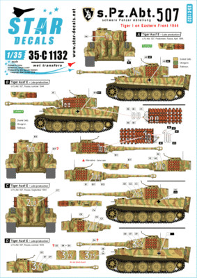 Star Decals 1/35 s.Pz.Abt.507 Tiger I on the Eastern Front decal 35C1132