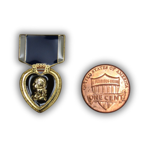 Purple Heart Medal Military US Genuine Military Issue Lapel Hat Pin 1-3/16"
