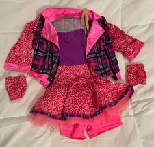 Weissman pink and purple sequin one piece costume with jacket and two short glov