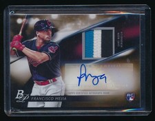 FRANCISCO MEJIA 2018 BOWMAN PLATINUM PIECES ORANGE RC AUTO PATCH #/25 *INDIANS*