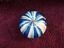 thumbnail 4  - Vintage Hand Blown Art Glass Blue &amp; White Stripe Paperweight excellent condition