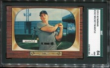 1955  Bowman  Baseball  # 202  Mickey Mantle   (NM)   Near Mint   SGC 7