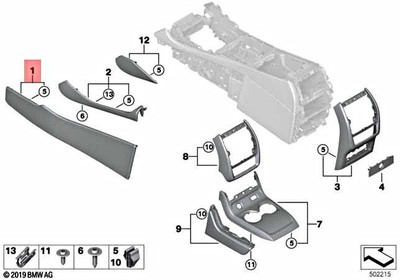 Genuine BMW X5 G05 G07 X5 30dX Trim Panel Center Console Front 