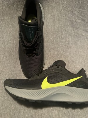 Nike Pegasus Trail Men's Mesh Running Shoes Black Yellow Breathable Lace Up