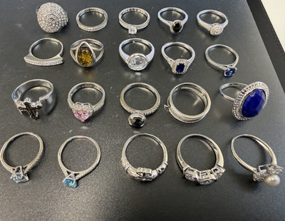 Restposten verschiedene 9 kt Gold auf Sterling Silber Ringe x 20 neue RING SCHNÄPPCHEN!
