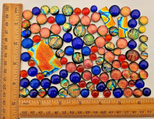 100 Plus Assorted Handcrafted Dichroic Glass Cabochons/Lot/Jewelry Making/COE 90