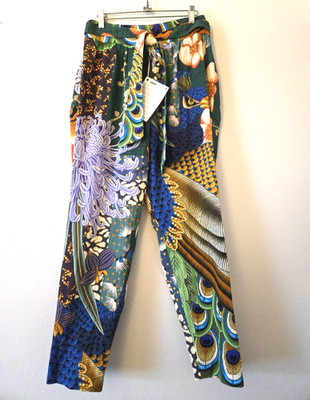 Dsquared2 Women IT 42/6 Tiger Dragon Print Pants Italy Pockets Statement Trouser