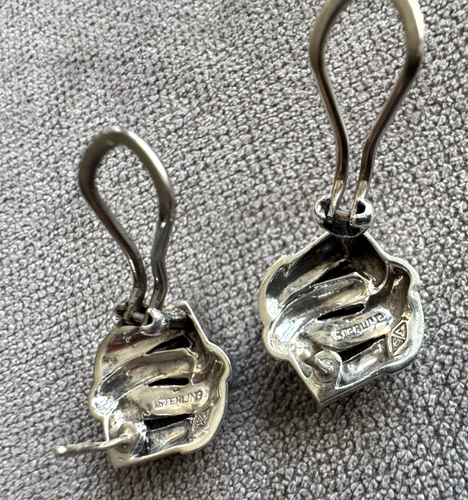 JUDITH JACK 925 STERLING Silber Vintage funkelnde Markasiten Ohrhänger SCHÖN - Bild 6 von 17