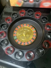 Roulette, Drinking, Game, 16 Shot Glasses, Party, Novelty, Used