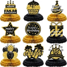 Yexiya 9 Pieces Happy Birthday Party Decorations Birthday Table Centerpieces