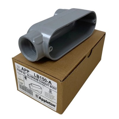 New Appleton Form 85 Aluminum Conduit Body Type LB150-A 1.5'' Threaded For Rigid