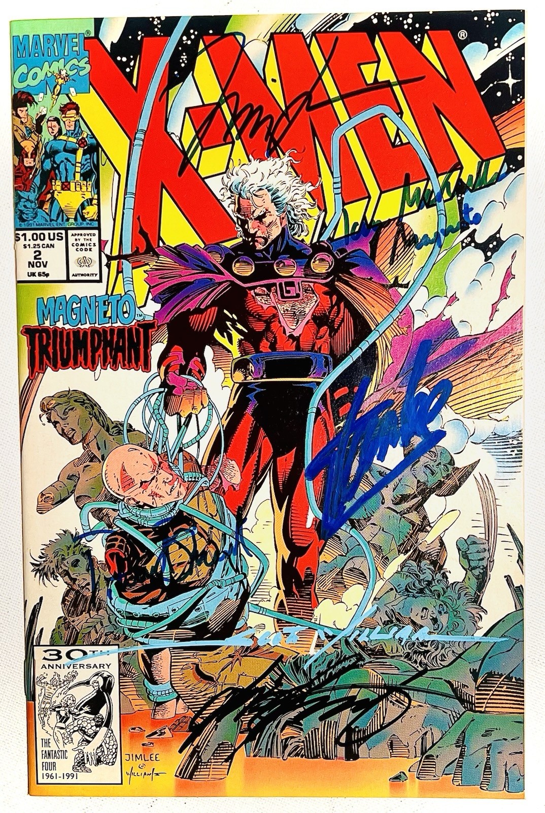 X-Men Vol. 1 No. 2 (1991) Magneto Triumphant Marvel Comics Multi Signed STAN LEE