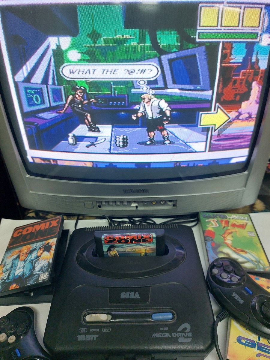 Sega mega drive pal full kit box manual games Comix zone Earthworm
