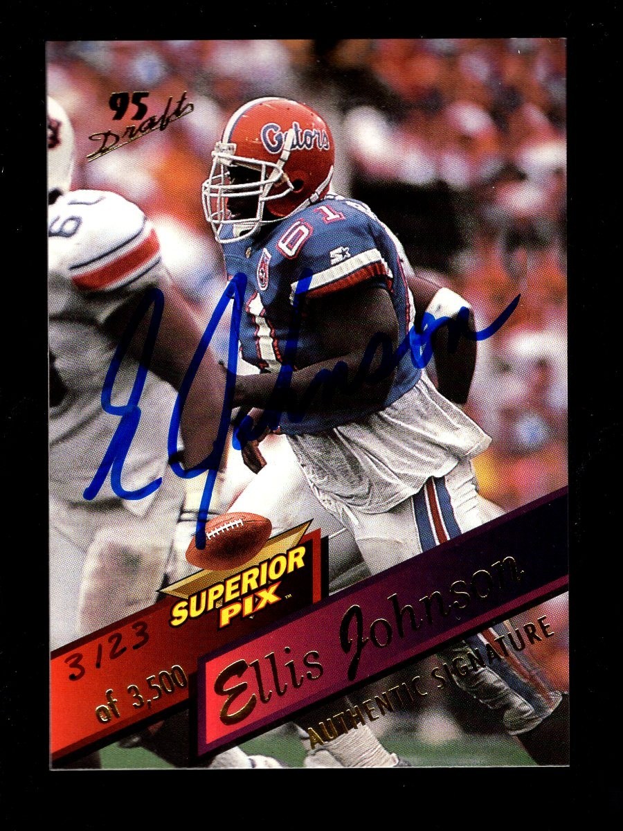 1995 SUPERIOR PIX #105 ELLIS JOHNSON AUTO AUTOGRAPH 3123/3500 FLORIDA