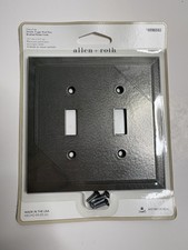 Allen Roth Bevel 2-Gang Brushed Nickel Indoor Wall Toggle Plate, 5x5 S