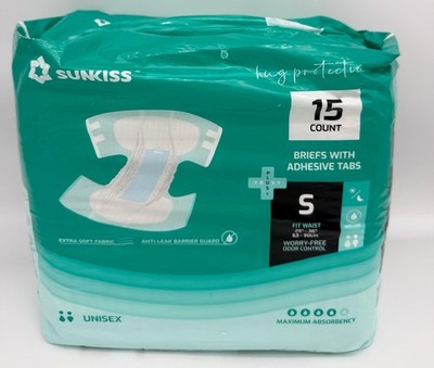 SUNKISS TrustPlus Adult Diapers Maximum Absorbency Unisex Disposable Briefs Sm