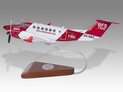 Beechcraft B200 King Air NSW Rural Fire Service Wood Handmade Airplane Model
