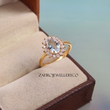 Aquamarine Ring, March Birthstone, 925 Sterling Silver, Silver Jewelry