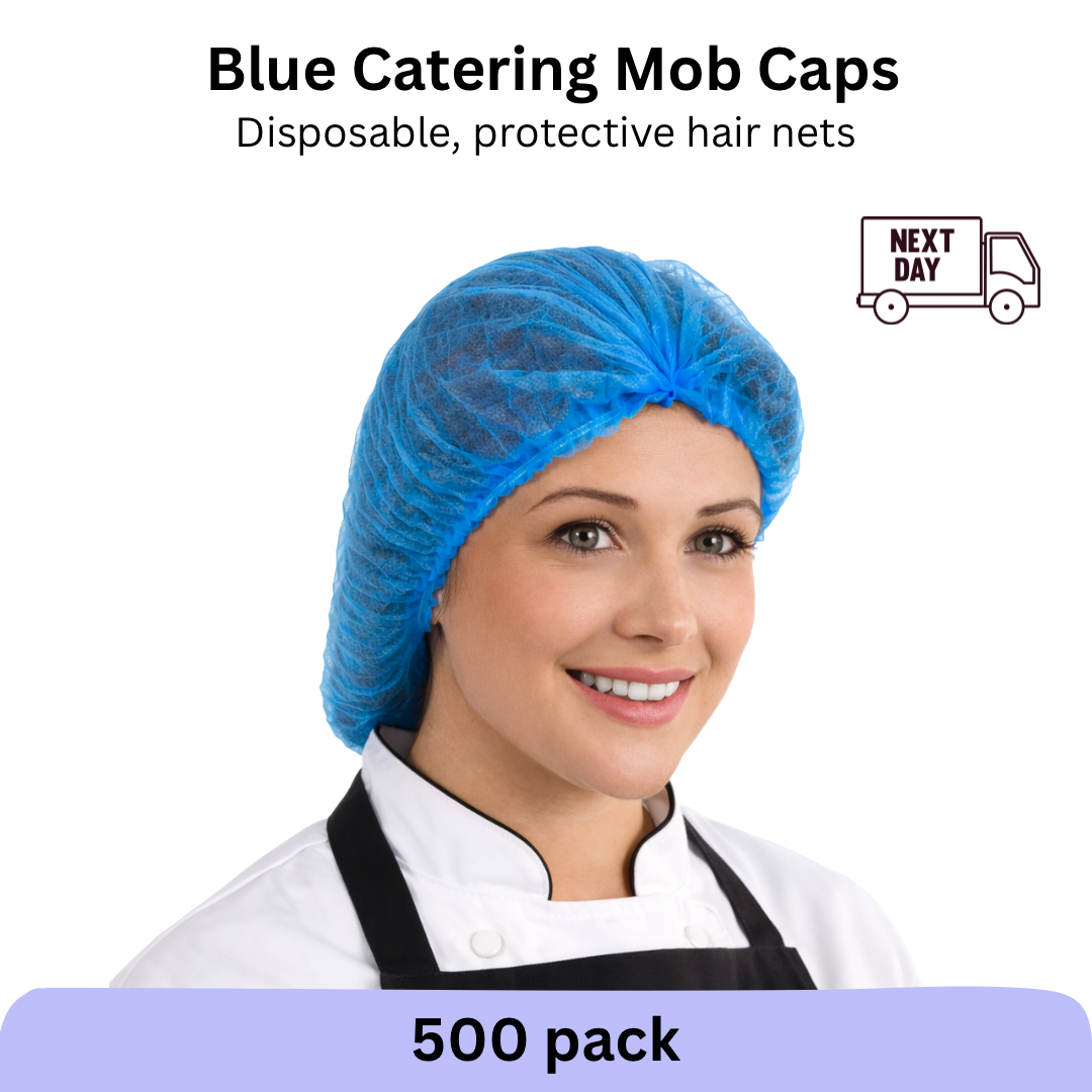 Vanity UK Mob Caps (500) Blue Disposable Hair Net Catering Food Kitchen NEXT DAY