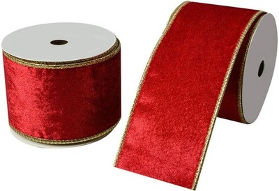Clayre & Eef LI0128R Dekoband Rot Goldrand 6 3 cm x 5 m