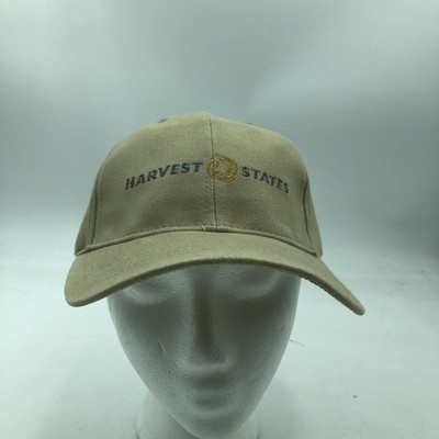 trucker hat baseball Cap Vintage Hook & Loop Harvest States Beige